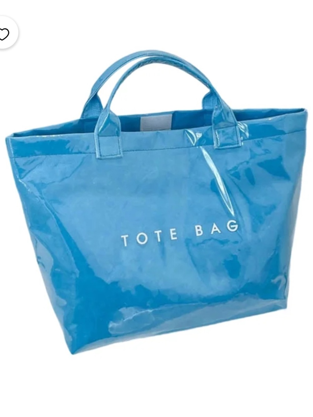 Glossy Blue Tote Bag with Top Handles